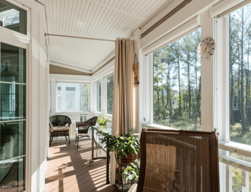 Screen Porch with Curtain Partition