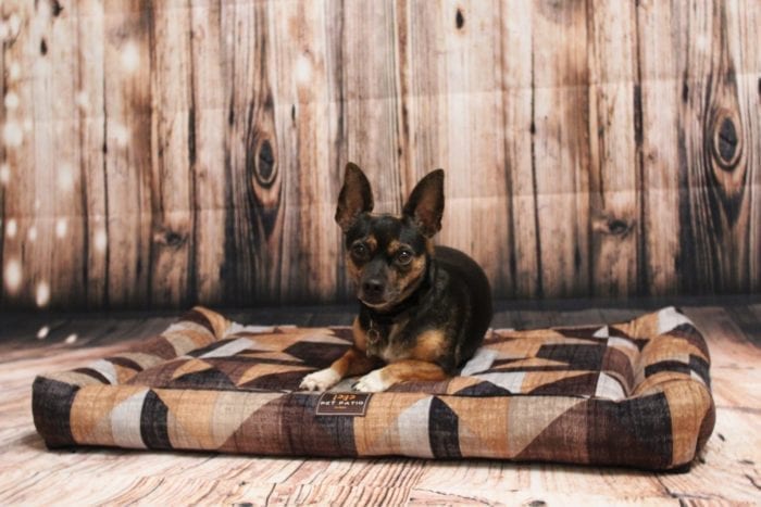Pet Patio Designer Dog Bed - Brown Triangles - Image 2
