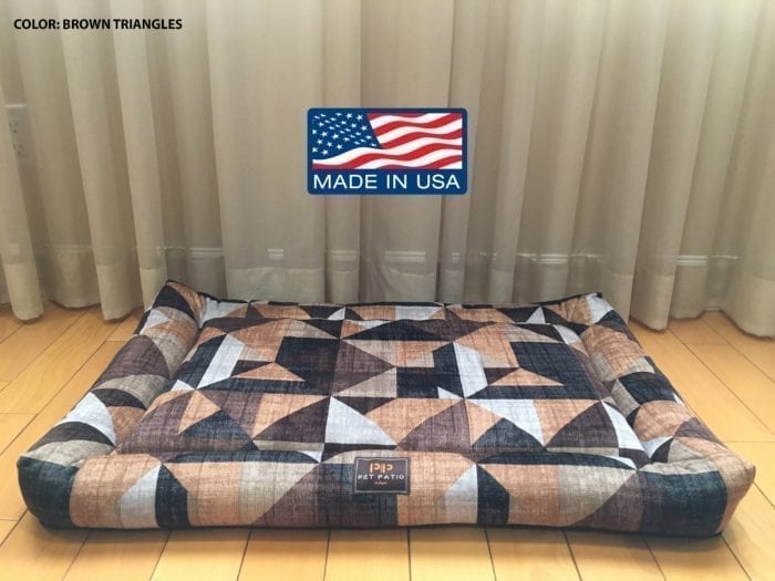 Pet Patio Designer Dog Bed - Brown Triangles