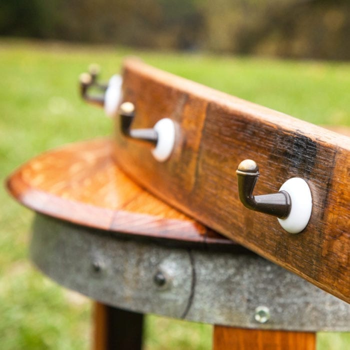Wine Barrel Coat Rack