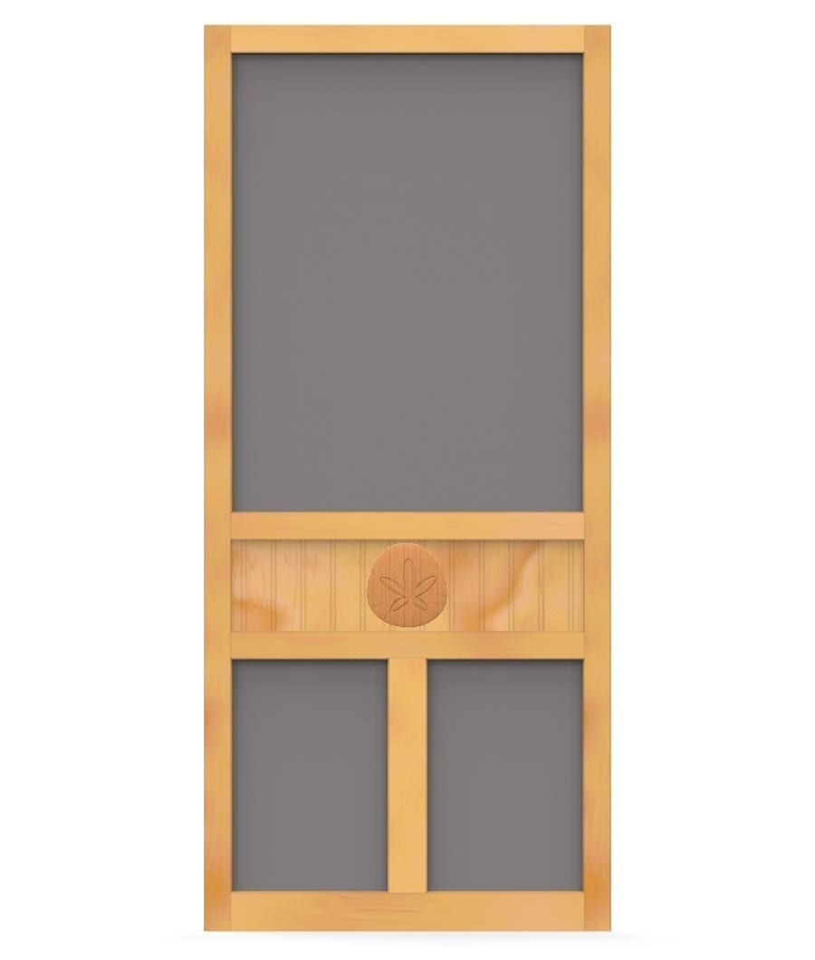 Sand Dollar Medallion Wood Door Screen Porch Living