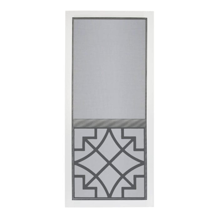 Belle Solid Vinyl Screen Door with Black Decorative Insert - Image 2