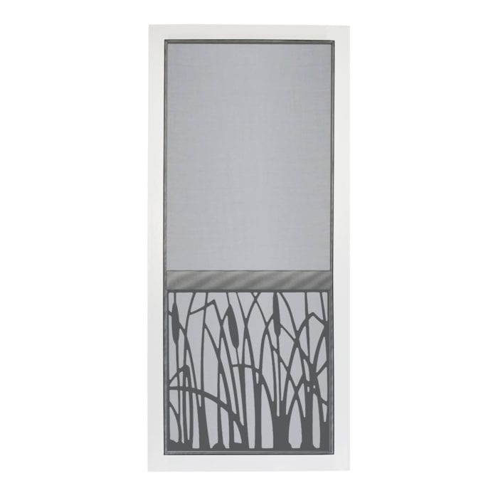 Cattail Solid Vinyl Screen Door with Black Decorative Insert - Image 2