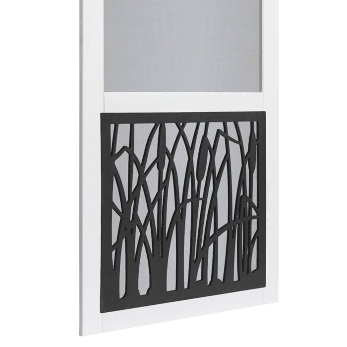 Cattail Solid Vinyl Screen Door with Black Decorative Insert - Image 3