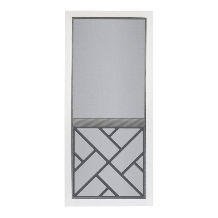 Chippendale Solid Vinyl Screen Door with Black Decorative Insert - Image 2