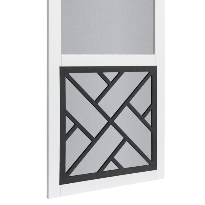 Chippendale Solid Vinyl Screen Door with Black Decorative Insert - Image 3