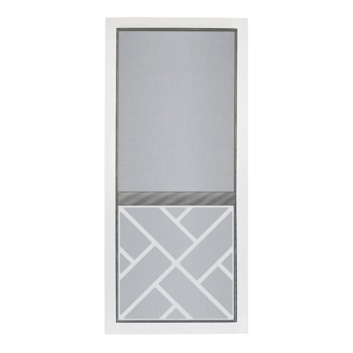 Chippendale Solid Vinyl Screen Door with White Decorative Insert - Image 2