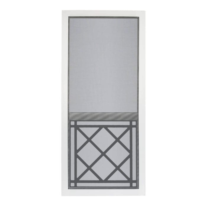 St. Augustine Solid Vinyl Screen Door with Black Decorative Insert - Image 2