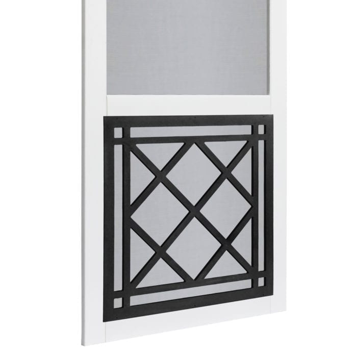 St. Augustine Solid Vinyl Screen Door with Black Decorative Insert - Image 3