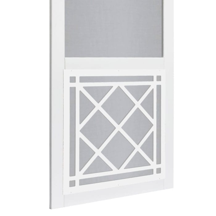 St. Augustine Solid Vinyl Screen Door with White Decorative Insert - Image 3