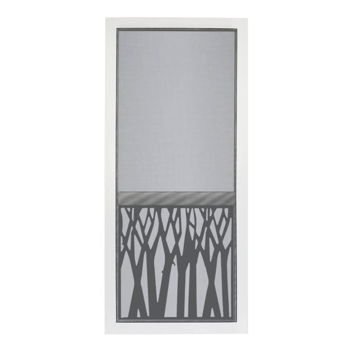 Timber Solid Vinyl Screen Door with Black Decorative Insert - Image 2