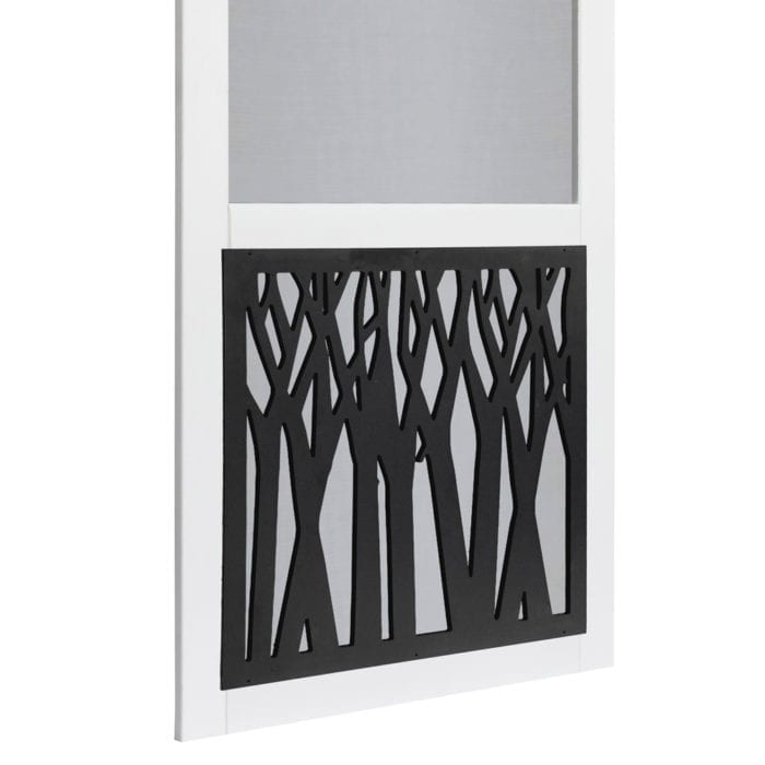 Timber Solid Vinyl Screen Door with Black Decorative Insert - Image 3